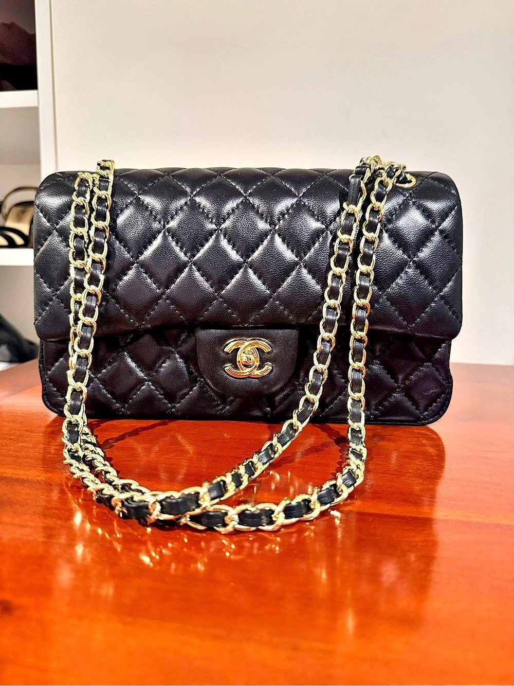 Chanel Medium Classic Double Flap Bag Shoulder Bag Black